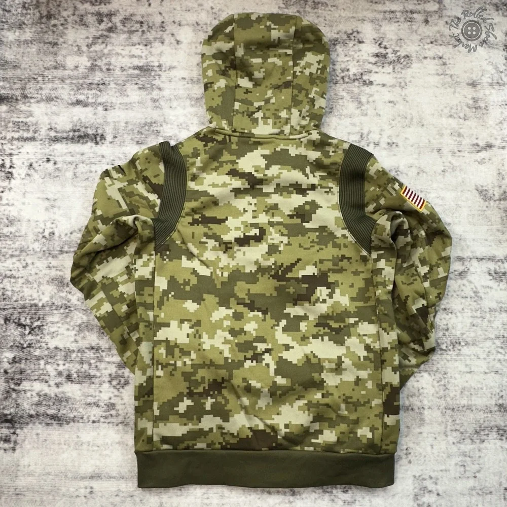 Nike Kansas City Chiefs‎ Salute Service Hoodie Men Small Green Camo Dri-Fit NFL